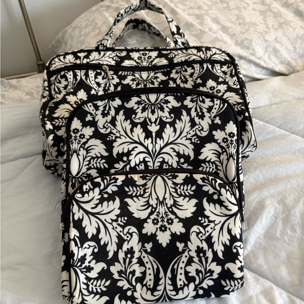 Elegant Black and White Patterned Women's Bag